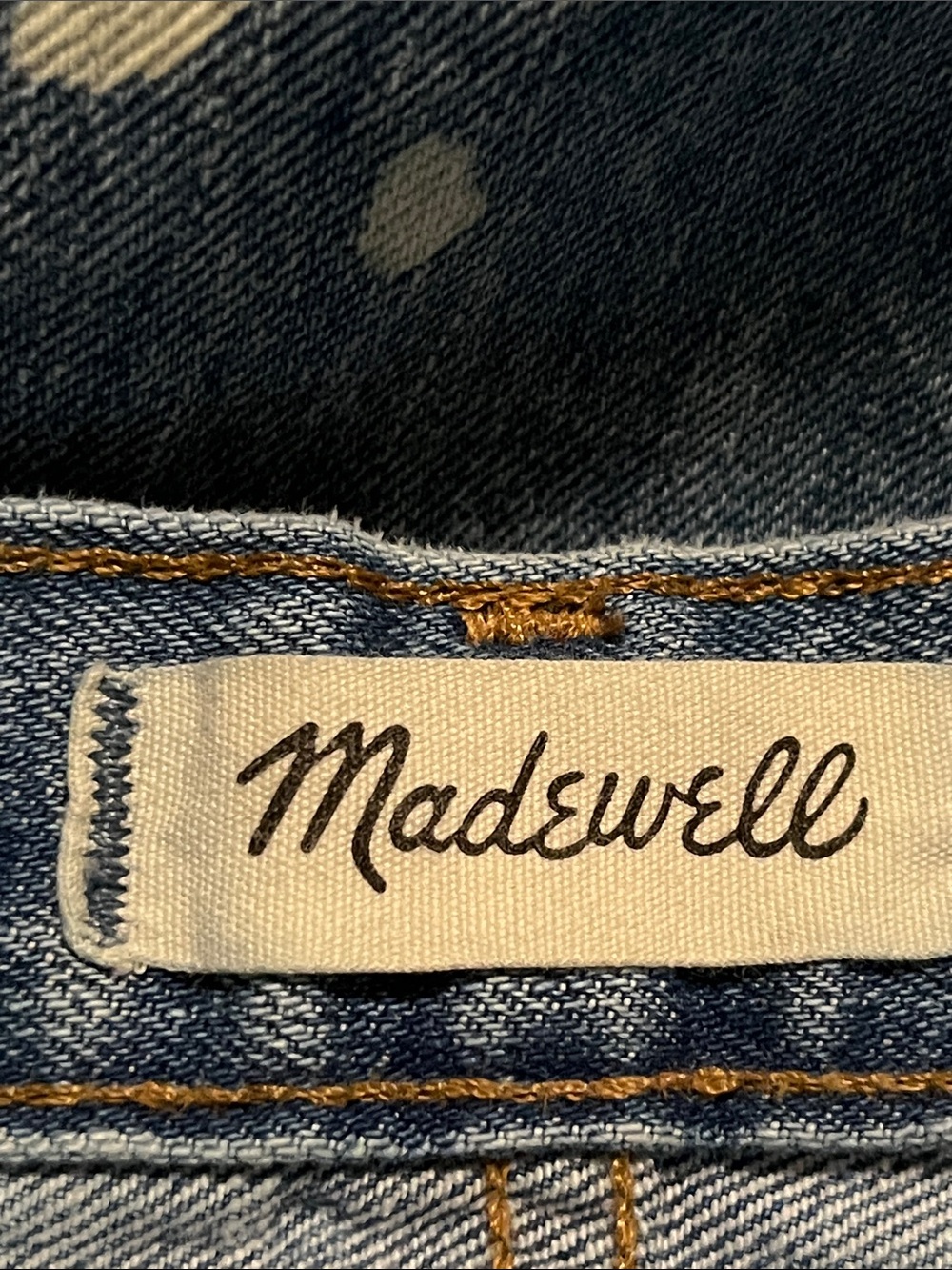 Madewell Blue Flare Jeans with Light Bleach Detail - Picture 3 of 6